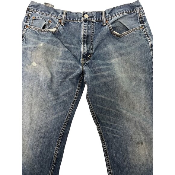 Levis 559 Relaxed Straight Fit Mens 38x32 Distressed Blue Denim Work Jeans - Picture 3 of 8